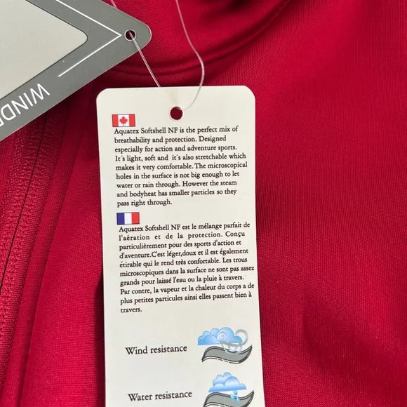 NWT Softshell Fleece Lined Waterproof Jacket Red Size Large - Picture 16 of 17